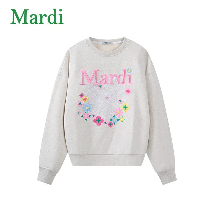 Mardi【繁花流光】经典雏菊ins风重工刺绣卫衣女秋冬上衣MWY2612492