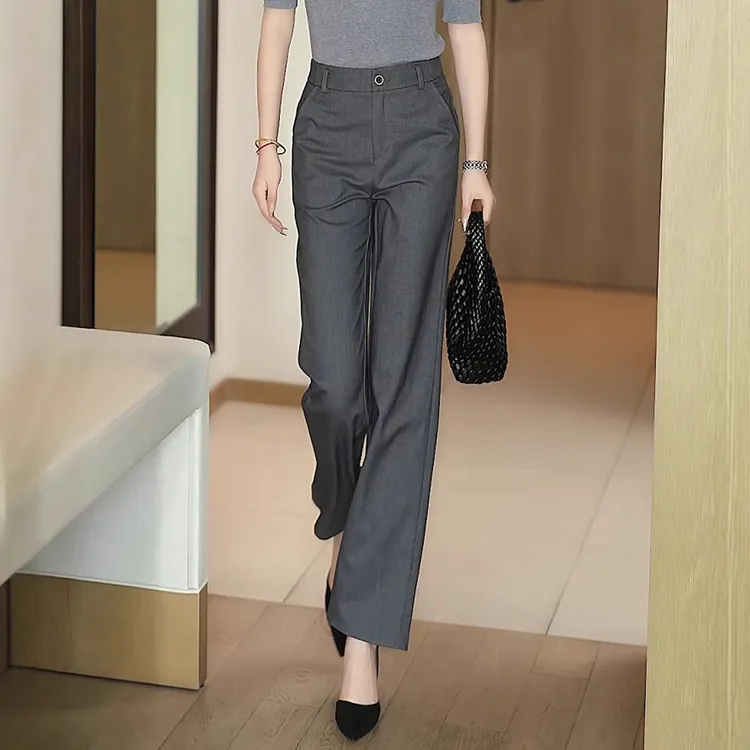 高级感气质直筒西装裤女士2025春秋款烟管裤子高腰显瘦妈妈休闲裤