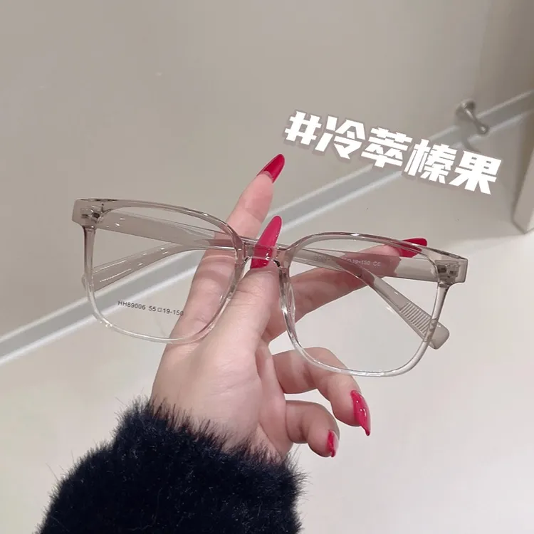 近视眼镜女款可配度数显脸小方圆镜框时尚素颜透明镜框防蓝光9006