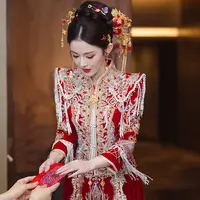 新娘服装秀禾服婚服2025新款高级感流苏出嫁服重工龙凤褂嫁衣