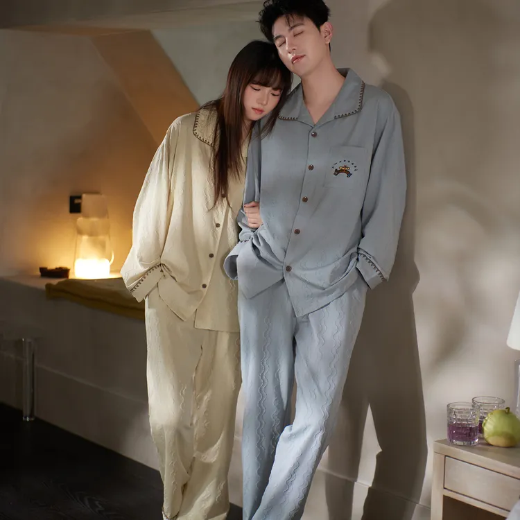 思莉太太【缘来是你】纯棉情侣睡衣春秋季女款慵懒可外穿遛弯家居服