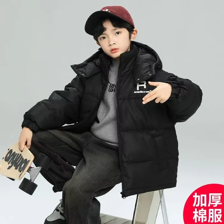 【小羊皮三防】男童棉服冬款棉衣加棉加厚新款冬季儿童中大童男冬装