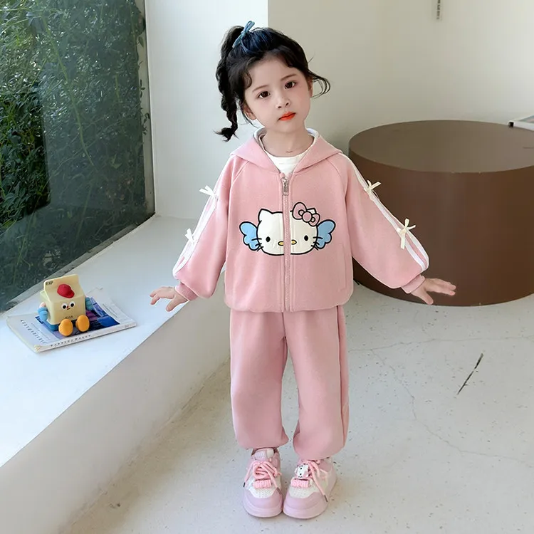 【25秋季上新】女童卡通卫衣套装运动风甜美休闲洋气两件套