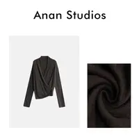 Anan Studios【缪斯之襟】秋冬新款交叉V领长袖针织衫 8217