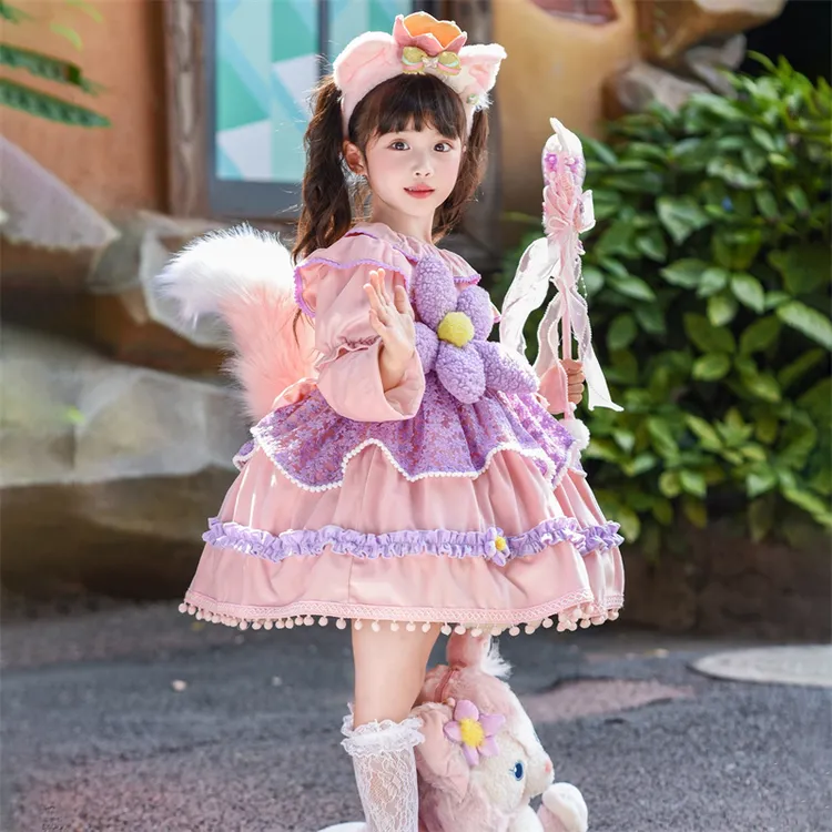 玲娜贝儿卡通cosplay洛丽塔女童甜美公主裙秋冬连衣裙生日礼服裙