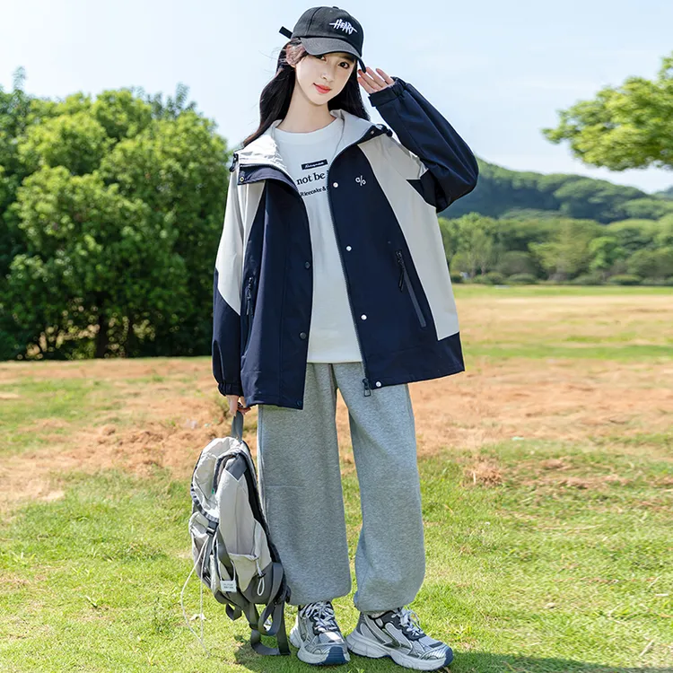 女童外套秋装2025新款青少年风衣儿童春秋冲锋衣秋季大童女孩夹克