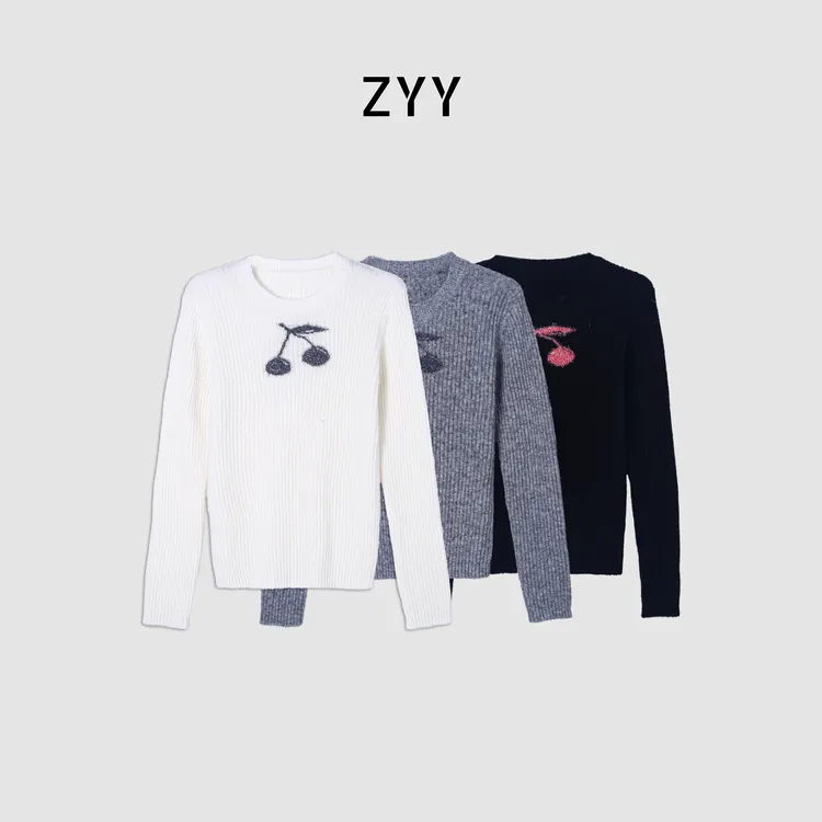 ZYY【温柔底牌】2025S/S新款樱桃纹秋冬打底衫X25DMY06180