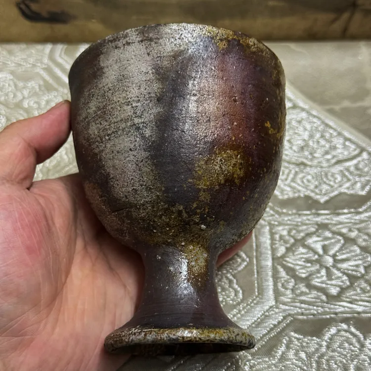 高足美杯·中古备前·大原砂利·茶杯·酒杯·水杯·大杯·压手杯（240cc