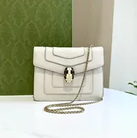 99新 BVLGARI/宝格丽 宝格丽 白色蛇头小号链条包/9067