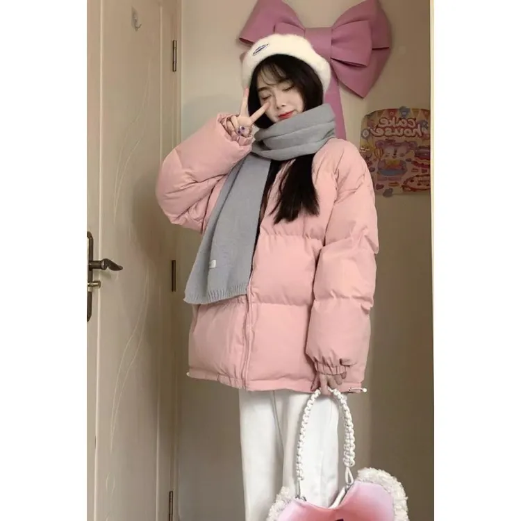 【秋冬爆款】精选ins新款粉色秋冬韩版美式棉服显瘦加厚大码宽松棉