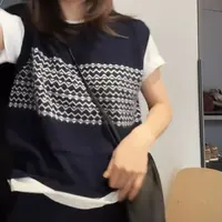 【哈哈】穿搭推荐藏青色条马甲