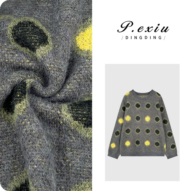 【波点控】羊毛复古撞色波点松弛减龄针织毛衣ZZ1039