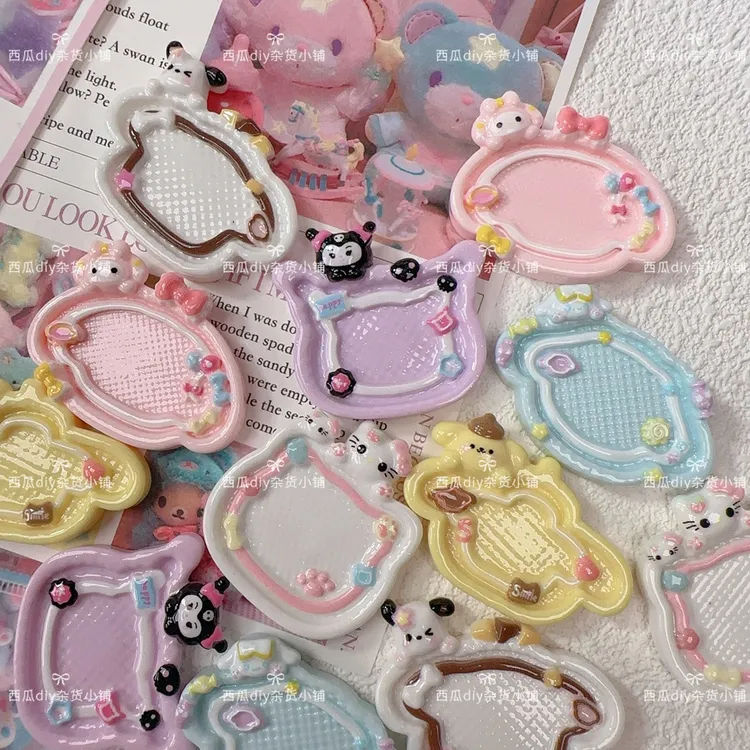 仿真微缩食玩捏捏餐盘KT美乐蒂大耳狗盘子diy冰箱贴场景娃屋配件