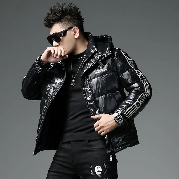 欧洲站高端羽绒服中年男士冬季2025新款连帽短款防寒服潮流外套