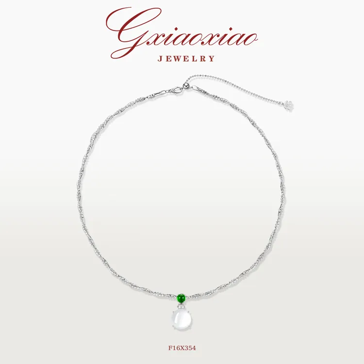 G XIAOXIAO 中式气质复古高级轻奢百搭蛋面项链 F16X354