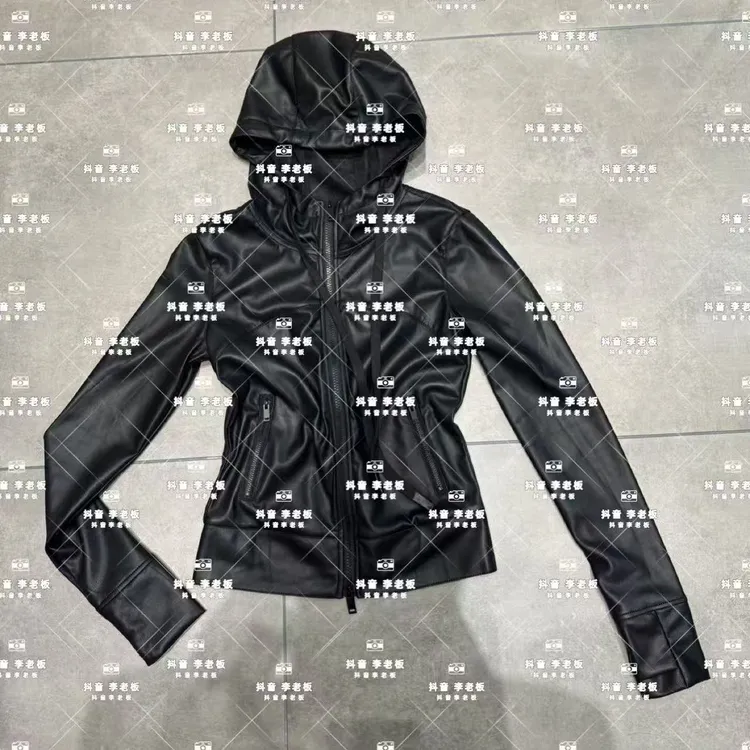 2025 新款进口蛋白皮超级显瘦连帽外套（衣长55左右）