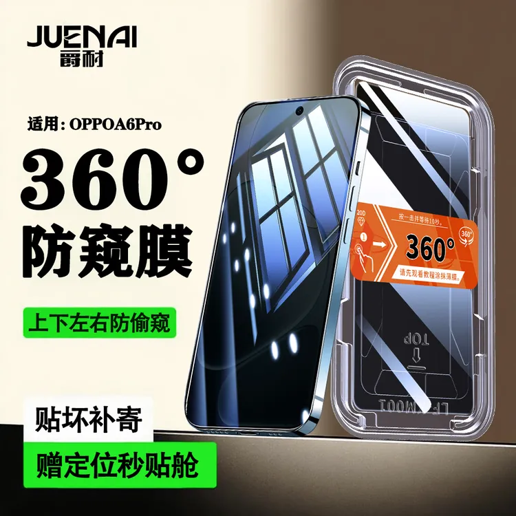 360度防窥膜适用OPPOA6Pro/GT秒贴盒钢化膜A5/A3/A1/96防摔手机膜