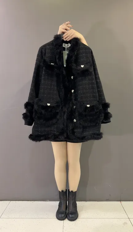 胖mm名媛风加棉小香风高级感大码外套上衣