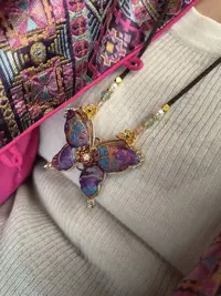 非金属布艺吊坠 【锦衣天承】蝶恋花宋锦蝴蝶吊坠