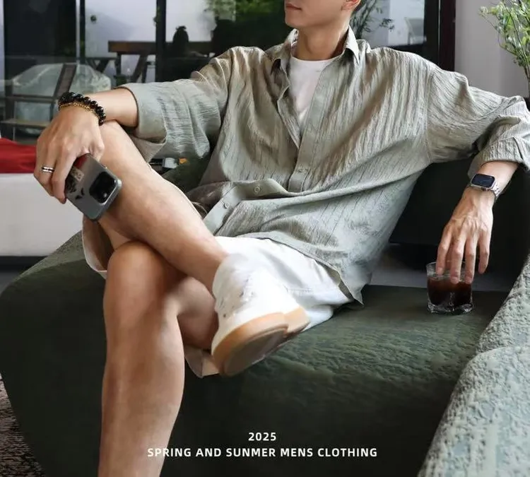 SW STUDIO 【莱赛尔天丝】夏季轻薄款肌理竖纹衬衫精密混纺百搭衬衣