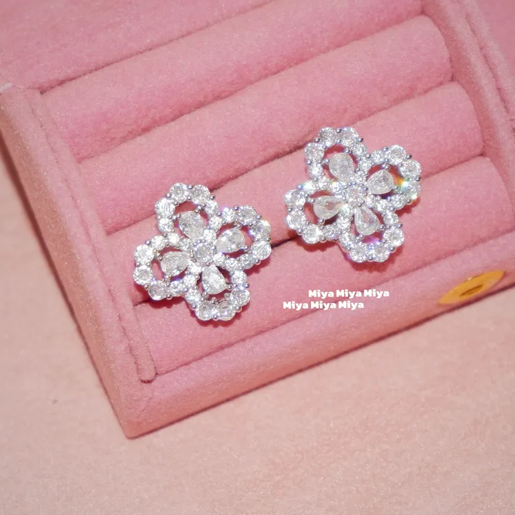 纯铜锆石耳饰 千金归来超级气质耳钉耳环 爆闪 巨美！！！