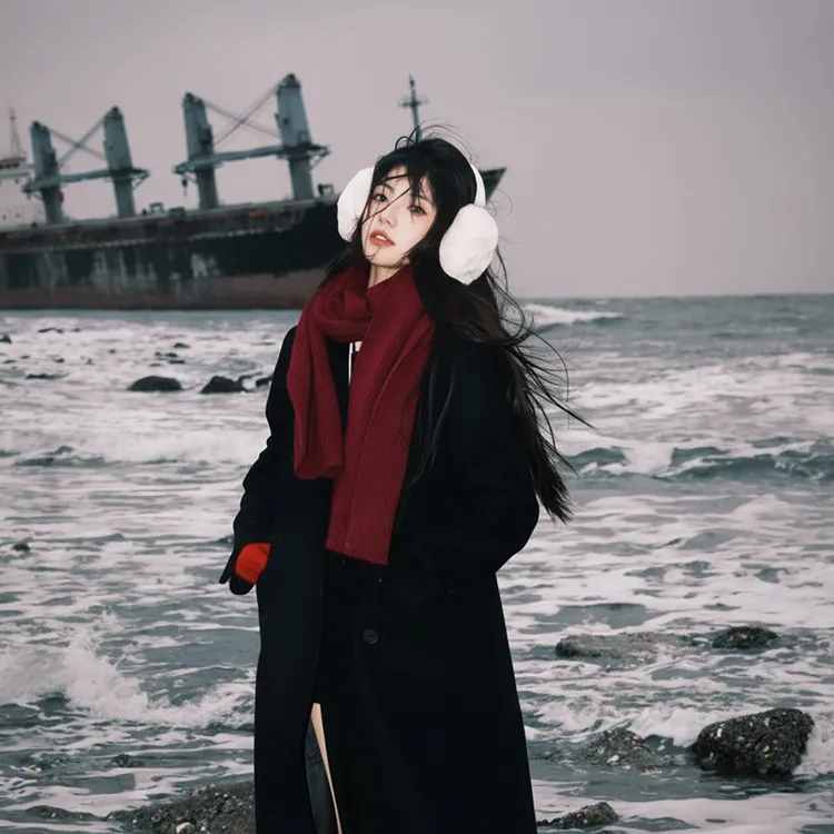 魔法星球羊绒加厚加绒围巾女冬学生保暖针织毛绒韩系百搭女生围脖