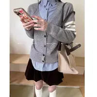 PCNY「四横开衫」不理理秋季新款小众女装时尚休闲针织开衫