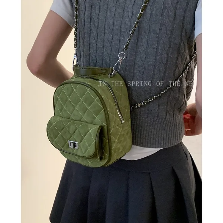 韩系小众双肩包包女款爆款2025新款秋冬时尚小香风链条背包通勤包