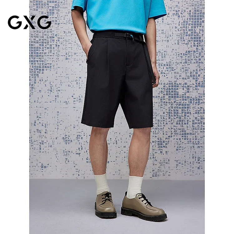 GXG男装 微肌理短裤通勤男士西装裤五分裤25年新品#G25X222038