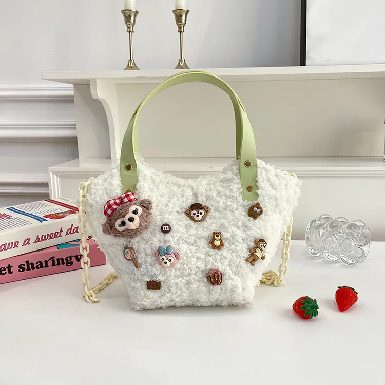 新款秋冬珊瑚绒动漫包包手工编织可爱diy材料包送女友情人节礼物