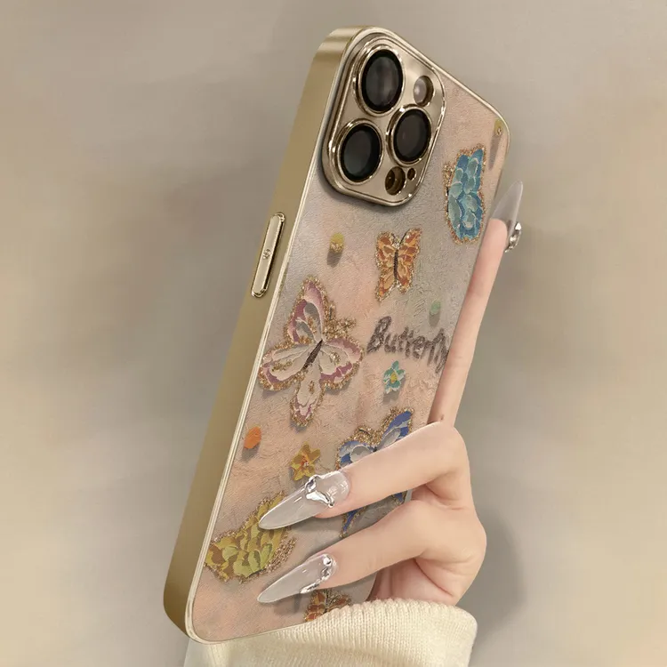 梦幻蝴蝶适用苹果16promax手机壳iPhone15女新款14plus防摔13pm女