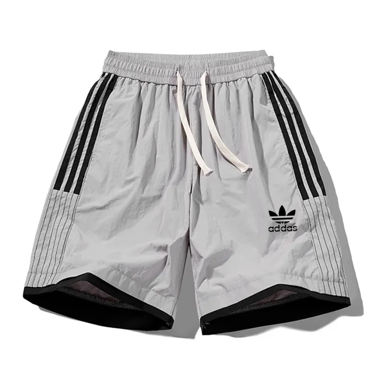 奥莱潮牌折扣专区丨2025夏季三条杠美式宽松休闲短裤男女冰丝裤