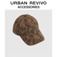 URBAN REVIVO2025冬季新款女士潮流豹纹棒球帽UAYA50380