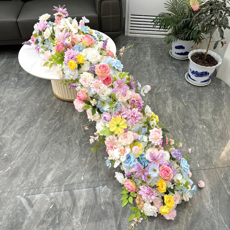 【长条花】彩色装饰花排道具花橱窗展厅桌花长排花假长条花美陈布置