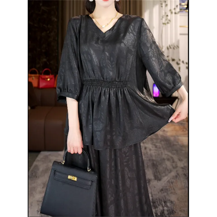 春款上新【月夜】时尚上档次洋气高档上衣裤子套装-5588#