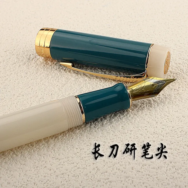 35大尖树脂长刀研钢笔螺纹笔帽镀金笔尖精工打磨笔尖