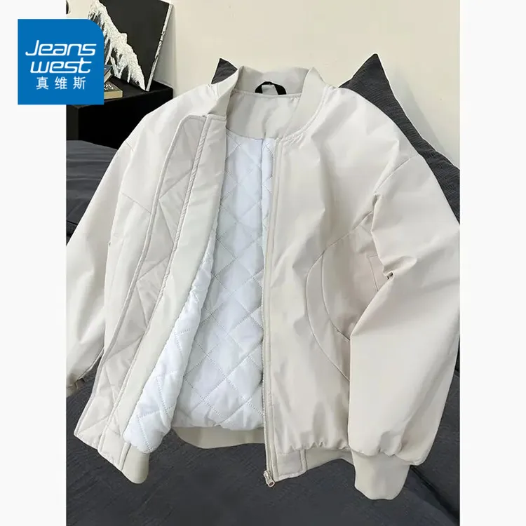 真维斯美式短款飞行夹克外套男款春秋季加厚舒适保暖棉服棒球服