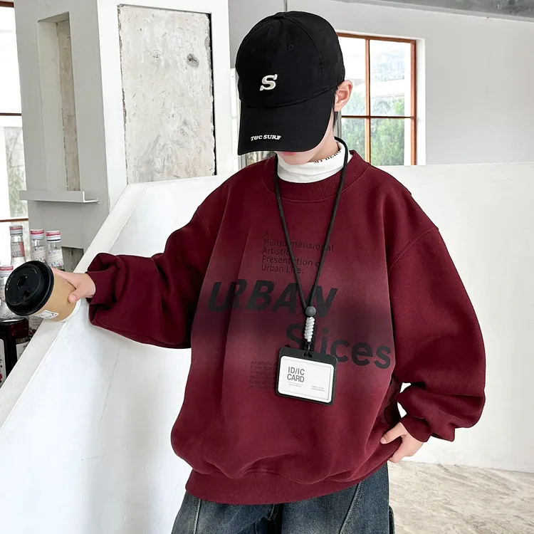 儿童装男童冬装加绒卫衣2025新款中大童秋冬款男孩加厚冬季上衣潮