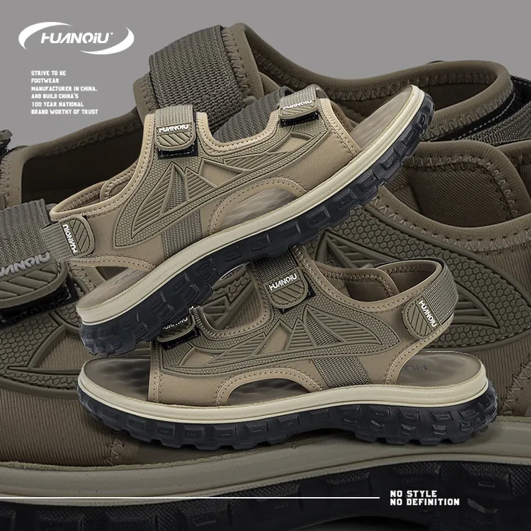 环球魔术贴时尚凉鞋男2025夏季新款懒人潮流沙滩透气爆款时尚舒适