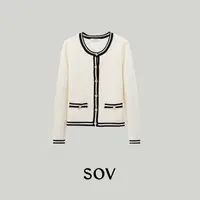 SOV "Coco衫" 重工挑孔 澳洲进口 100%极细美丽诺绵羊毛针织开衫