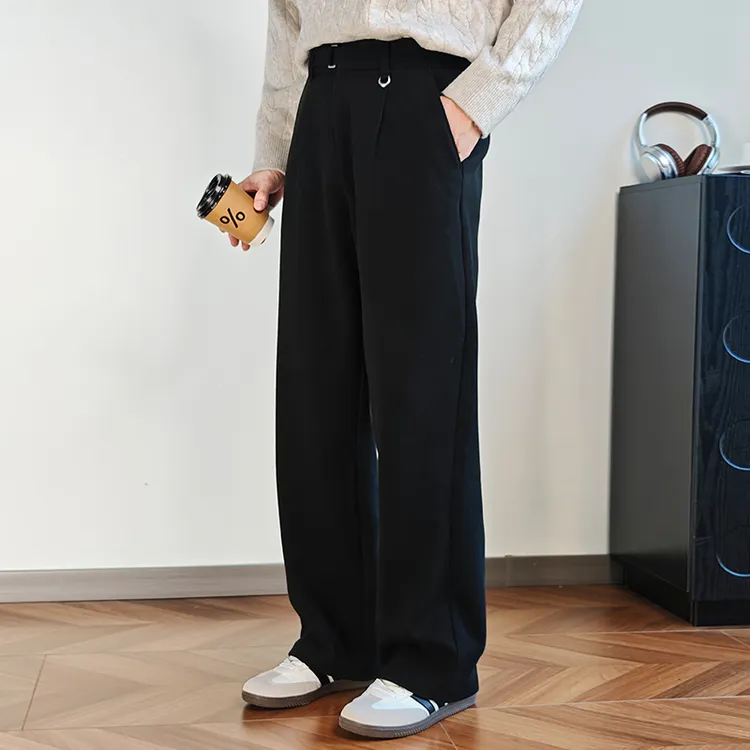 立冬穿搭毛呢裤男直筒宽松长裤秋冬男士中高腰西装裤高级感休闲裤