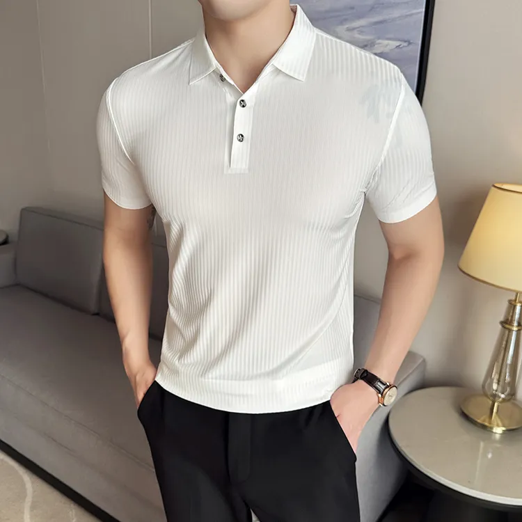 殿若polo衫短袖男士冰丝翻领T恤夏季新款无痕保罗凉感半袖男上衣