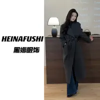 HEINA气质翻领毛呢长外套2531
