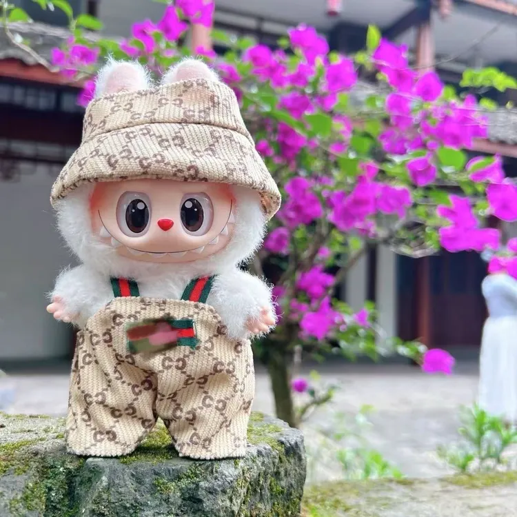 拉布布lv娃衣一二三代labubu背带裤可爱着替可换装套装