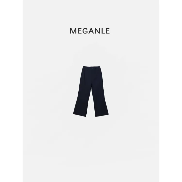 【微喇美学】MEGANLE 100高支棉高腰直筒微辣休闲长裤2025085