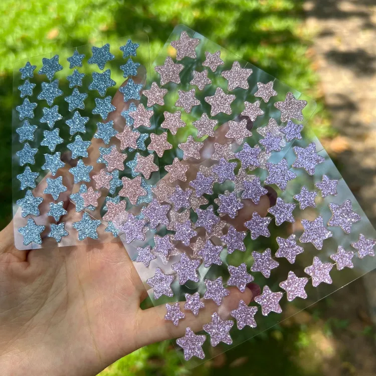 闪粉星星祛痘贴彩色可爱星星痘痘贴隔离遮瑕吸脓水胶体