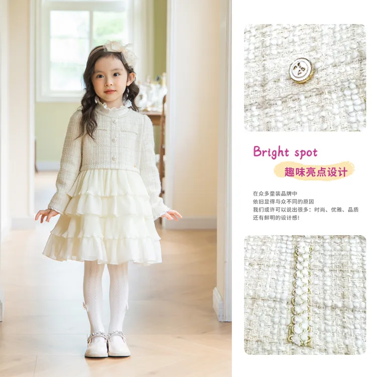 GEORGE W.DAVIES女童连衣裙女童冬装套装公主裙圣诞拜年服装女童