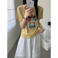 【燃燃定制】150小个子夏季新款韩版卡通图案短袖圆领减龄-639