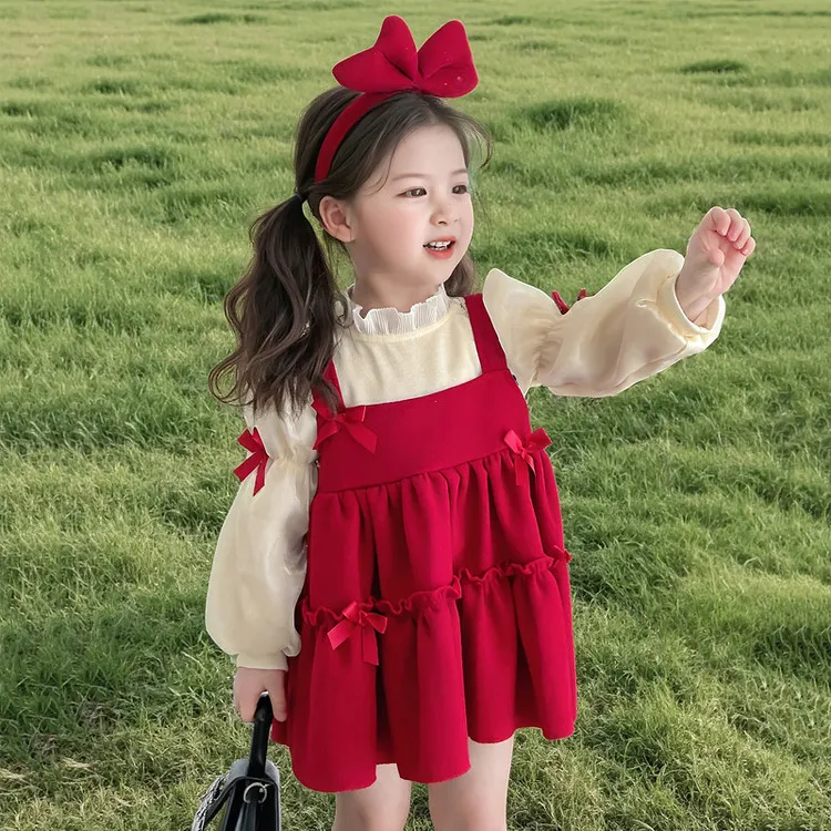 女童春装连衣裙洋气一周岁宝宝礼服生日抓周宴儿童公主裙春秋