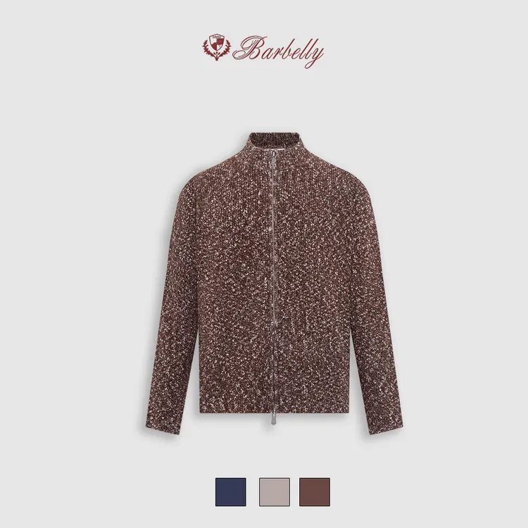 Barbelly娜先生 BC35000同款 进口星河花纱羊毛拉链开衫SN80327